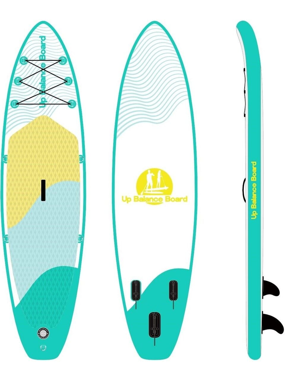 Up Balance Board Cosfer Şişme Sup Board Stand Up Paddle Board 320x81x15 cm Yeşil