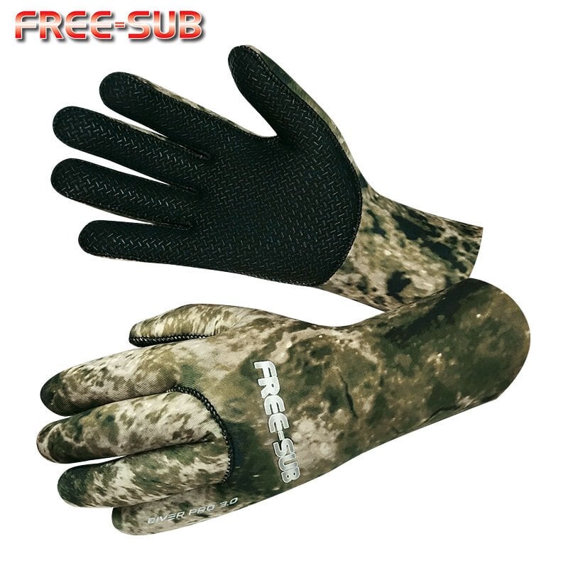 FREESUB Diver Pro 3mm Expert Green Neopren Eldiven